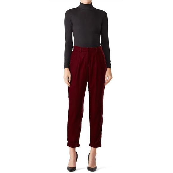 PatBO Slim Velvet Trousers - Picture 1 of 5